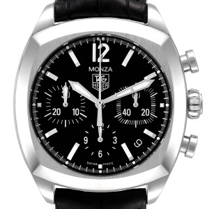 Tag Heuer Monza Black Dial Chronograph Steel Mens Watch 