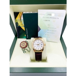 Rolex Datejust 116138 18K Yellow Gold Leather Strap
