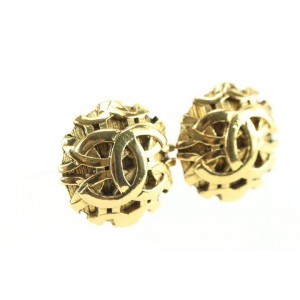 Chanel 24k Gold Plated 25 Collection Jumbo CC Logo Earrings 