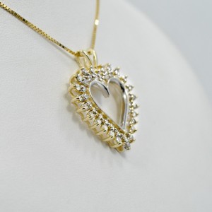 Diamond Heart Pendant 14K Yellow Gold 1.15Ct 