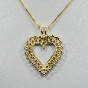 Diamond Heart Pendant 14K Yellow Gold 1.15Ct 