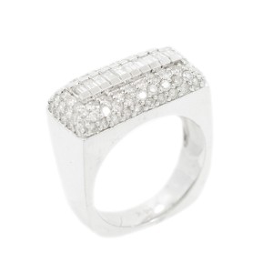 White White Gold Diamond Womens Ring Size 6.75  