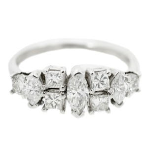 White White Gold Diamond Womens Ring Size 6.5 