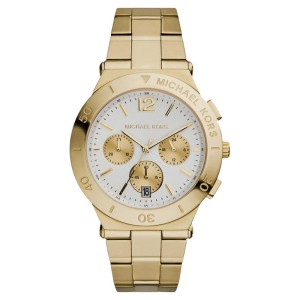 Michael Kors MK5933 Wyatt Chronograph White Dial Gold Ion-plated Womens Watch 