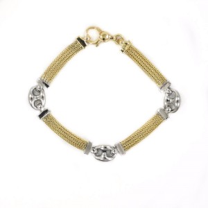 14K Yellow Gold Two-Tone Bracelet