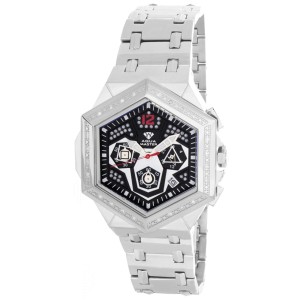 Aqua Master W#356_3 Black Dial Stainless Steel Bracelet Diamond Mens Watch