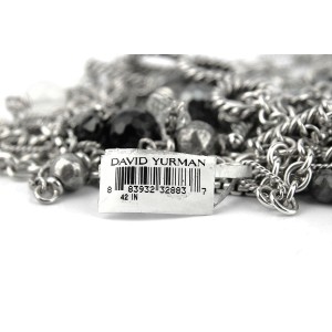 David Yurman Sterling Silver 4-Row Briola Pearls, Black Onyx and Hematite Cable Necklace  