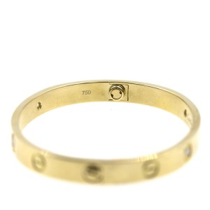 Cartier Love 18K Yellow Gold Diamond New Screw System Bracelet Size 16
