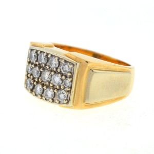 Yellow Gold Diamond Mens Ring Size 13.34 
