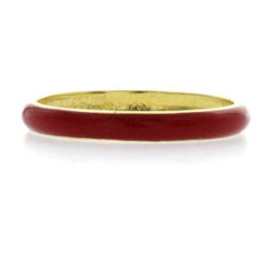 Fancy Multi Color Enamel 14K Yellow Gold 3 mm Band Ring Size 4-8 » NP15