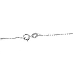 0.82 CT Diamond 18K White Gold Cross Pendant W/h 14K Chain Necklace Size16"»U41