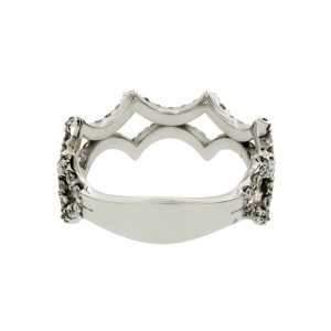 Fancy Art 14K White Gold 0.85 Ct Diamonds Wedding Band Ring Size 6-8