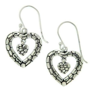 ¦Women's 925 Sterling Silver Double Heart Earring Pendant Set » S13