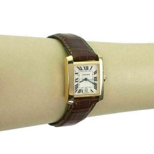 cartier tank francaise with leather strap
