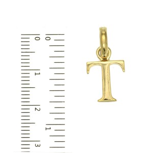 Authentic Links Of London 18K Yellow Gold Letter "T" Charm Pendant