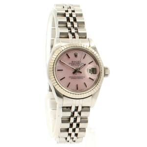 ROLEX Oyster Perpetual Stainles Steel Datejust 26mm PINK MOP Dial Watch 