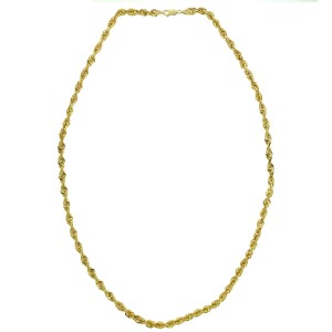 10k Yellow Gold 5.32mm Rope Chain Necklace approx. 23"