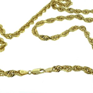 10k Yellow Gold 5.32mm Rope Chain Necklace approx. 23"