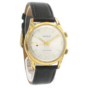 BENRUS Wristalarm Gold Plated Hand Winding 34mm Vintage Watch