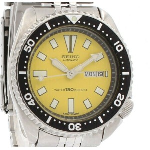 Seiko TURTLE Scuba Divers 150M 6309-729A Yellow Dial Men's Watch