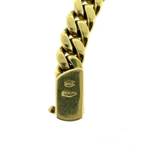 18k Yellow Gold Men's Cuban Link Chain Bracelet