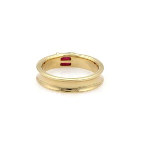 Tiffany & Co. Ruby 18k Yellow Gold Concave Style Band Ring Size 6