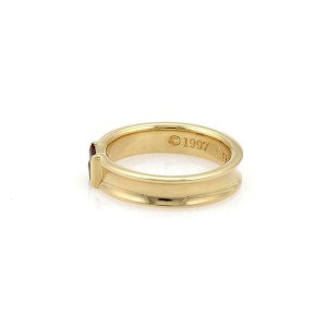 Tiffany & Co. Ruby 18k Yellow Gold Concave Style Band Ring Size 6