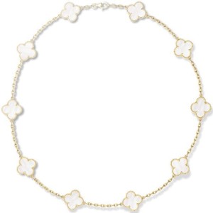 Van Cleef & Arpels Alhambra 18K Yellow Gold & Mother Of Pearl Necklace
