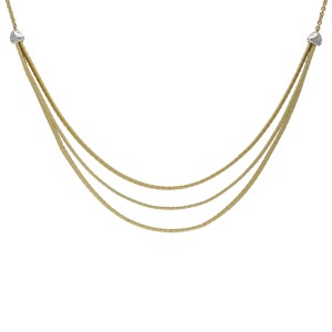 Women's Marco Bicego Cairo 3-Layer Diamond Necklace in 18k Yellow Gold