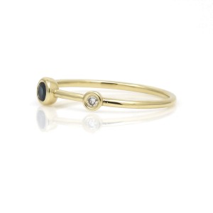 Jennifer Rivera Aros Two-Stone Stackable Ring in 18k Yellow Gold