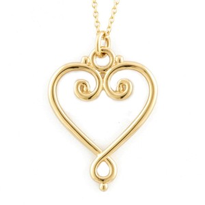 TIFFANY & Co 18K Yellow Gold heart Necklace 