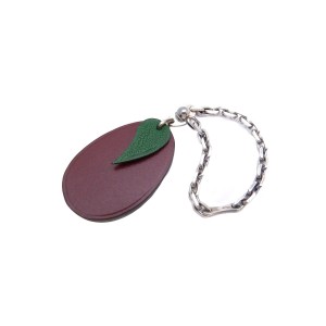 Hermes Leather And 925 Sterling Silver Chain Ring  