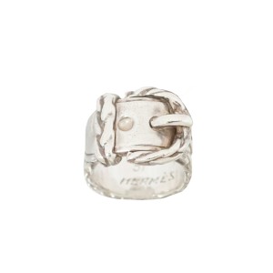 Hermes 925 Sterling Silver Belt Motif Ring