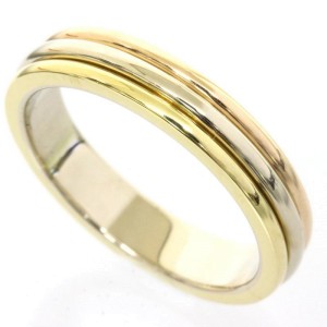 Cartier 18K Yellow White And Pink Gold Trinity Wedding Band Ring Size 5.0