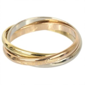 Cartier 18K Yellow White And Pink Gold Trinity Ring Size 5.25