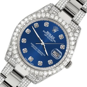 Rolex Datejust II 41mm Diamond Bezel/Lugs/Bracelet/Cobalt Blue Diamond Dial Steel Watch 116300