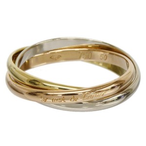 Cartier 18K Pink White And Yellow Gold Ring Size: 5.5