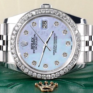 Rolex Datejust 116200 36mm 1.85ct Diamond Bezel/Purple MOP Diamond Dial Steel Watch