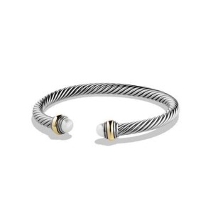 David Yurman Cable Classic Bracelet with Pearl and 14K Gold, 5mm