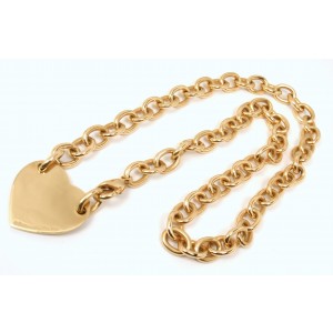 gold heart tag necklace