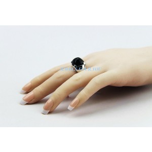 Baccarat 925 Sterling Silver Medicis Onyx Ring 