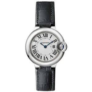 Cartier Ballon Bleu 28mm w69018z4 Stainless Steel Quartz Leather Watch