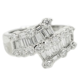 White White Gold Diamond Womens Ring Size 6.5  