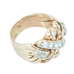 Rose Gold Diamond Womens Ring Size 9 