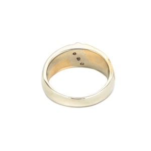 White Yellow Gold Mens Wedding Ring Size 11 