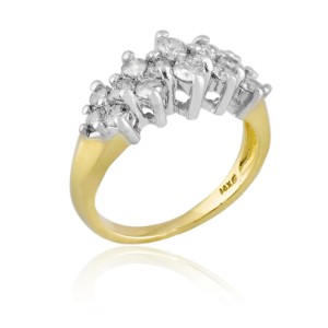 Yellow Gold Diamond Mens Ring Size 6.25  