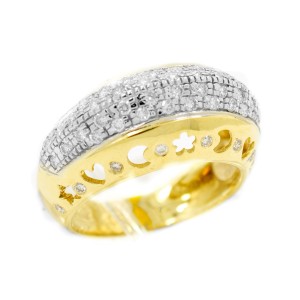 Yellow Gold Diamond Mens Ring Size 8 