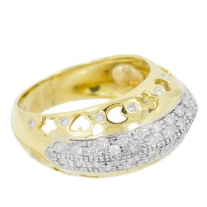Yellow Gold Diamond Mens Ring Size 8 