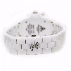 Techno JPM 868C White Ceramic & Diamonds Bezel 38mm Womens Watch