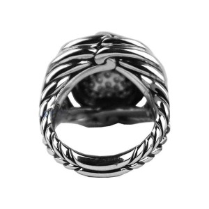David Yurman Sterling Silver Labyrinth Diamond 0.752 Ctw Ring 